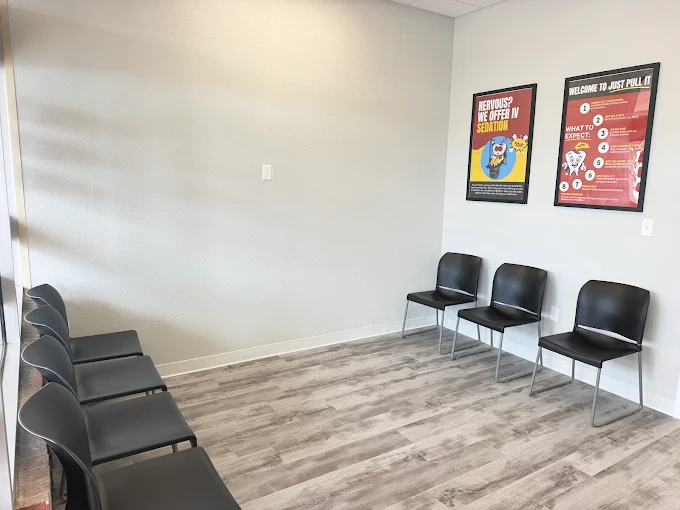 Waiting room inside the Just Pull It Pinellas Park office