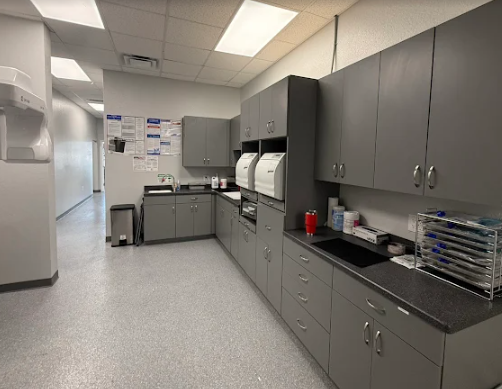 Sterilization and clinical workspace inside the Just Pull It Port Richey office
