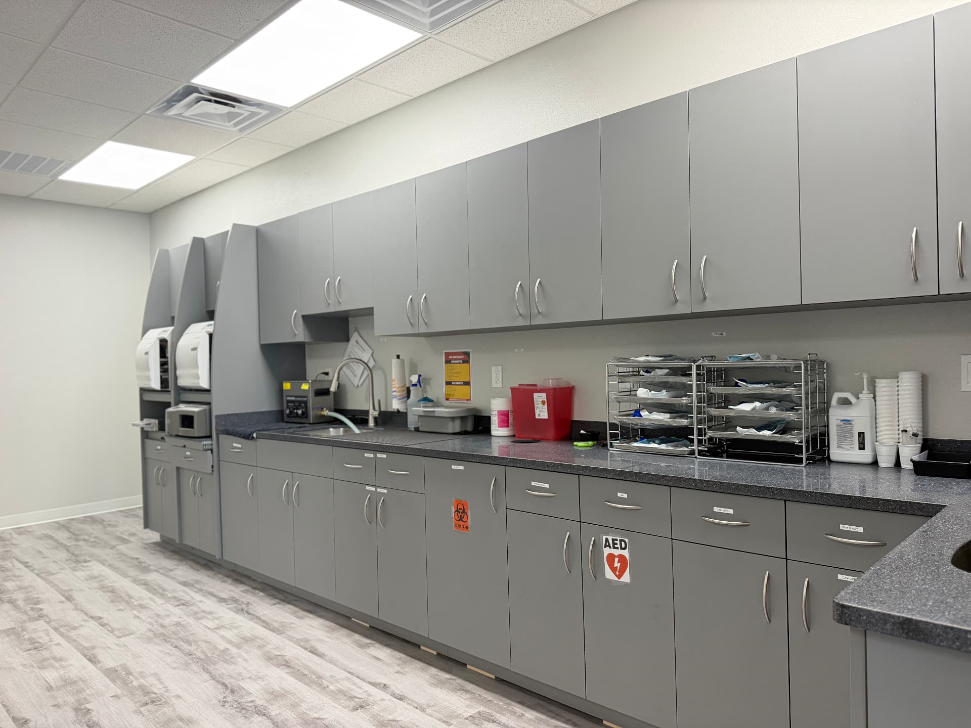 Sterilization and clinical workspace inside the Just Pull It Pinellas Park office